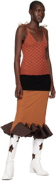 ANDREJ GRONAU SSENSE Exclusive Brown Midi Dress