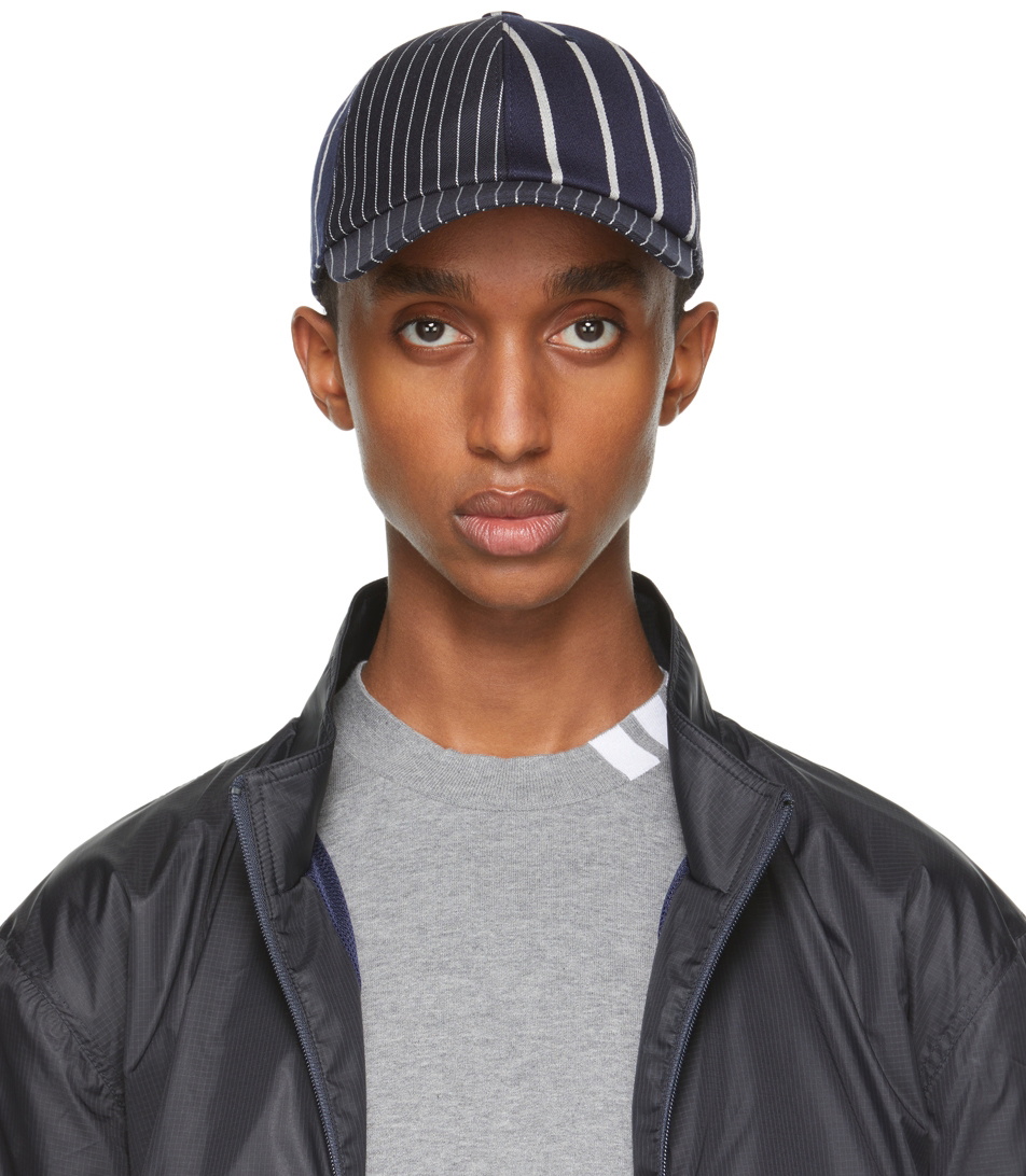 Thom Browne Navy Pinstripe 6-Panel Baseball Cap Thom Browne