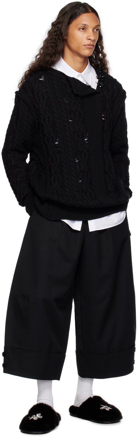 Simone Rocha Black Distressed Sweater