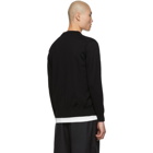 Comme des Garcons Homme Black and Grey Worsted Wool Intarsia Cardigan