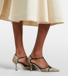Manolo Blahnik Gish lizard-print leather pumps