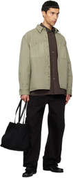 LE17SEPTEMBRE Green Garment-Dyed Denim Shirt