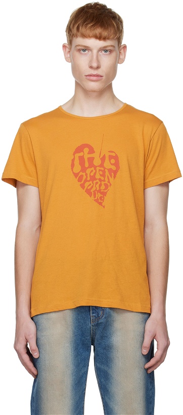 Photo: TheOpen Product SSENSE Exclusive Yellow Heart Leaf T-Shirt