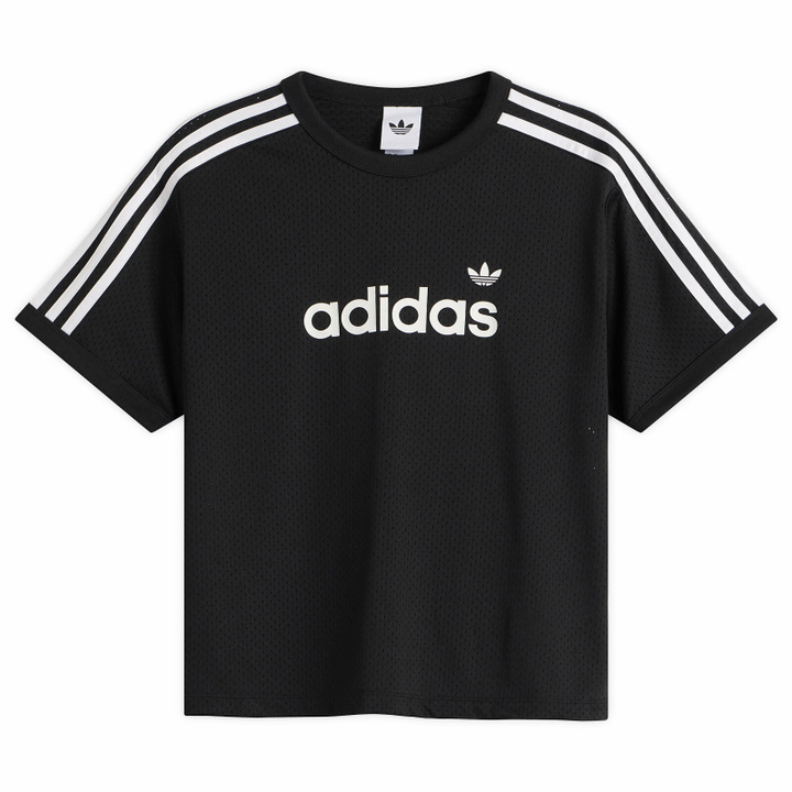 Photo: Adidas Women's Mesh T-Shirt in Black/White