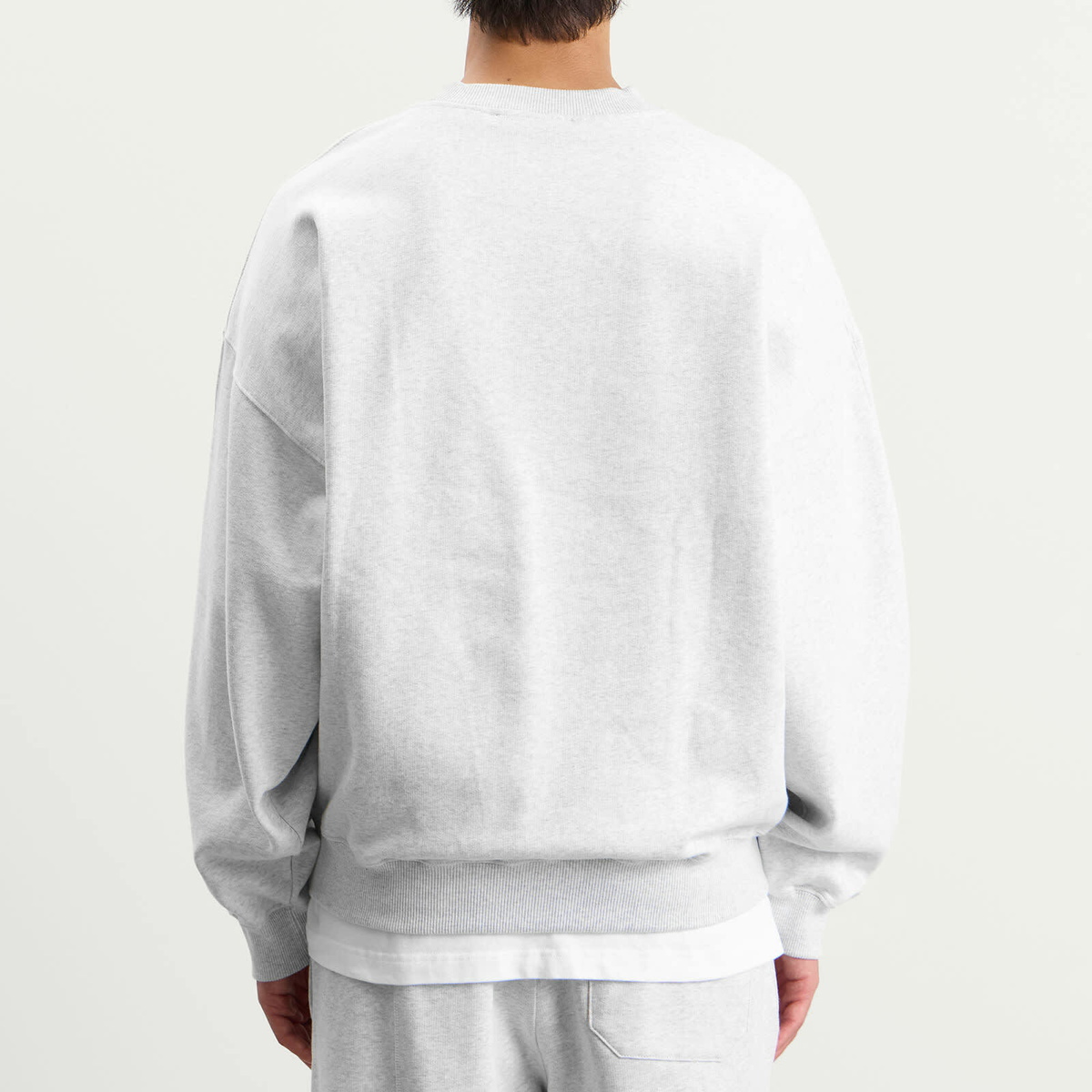 Cole Buxton Men's Mini Logo Sweatshirt in Light Grey Marl