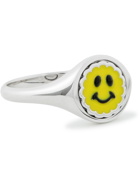 Maria Black - Karlie Happy Rhodium-Plated and Resin Signet Ring - Silver