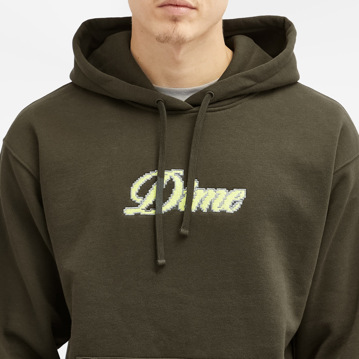 Dime Men's Pixel Cursive Hoodie in Vintage Black Dime