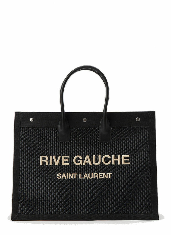 Photo: Saint Laurent - Rive Gauche Raffia Tote Bag in Black