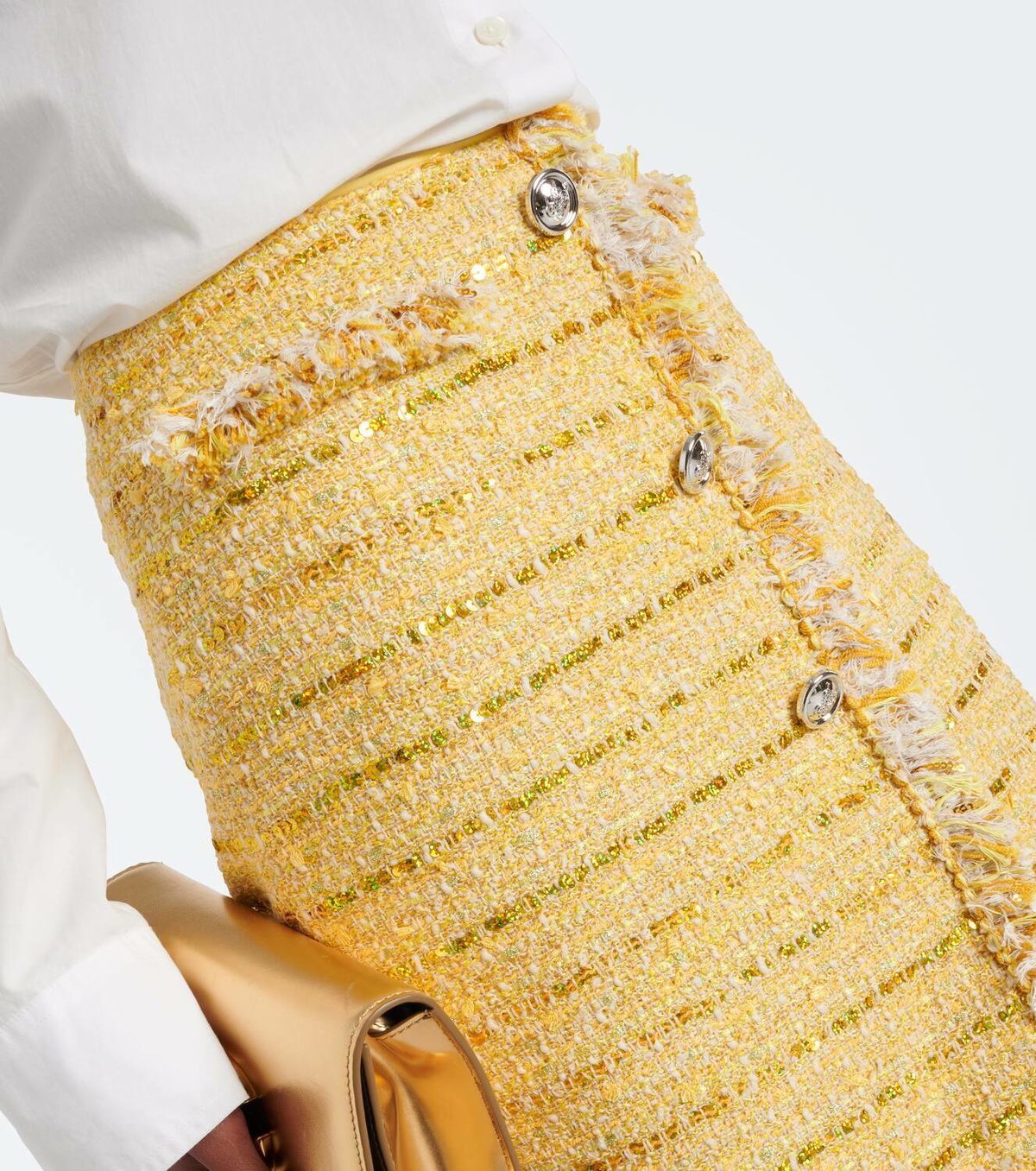 Giambattista Valli Fringed bouclé miniskirt
