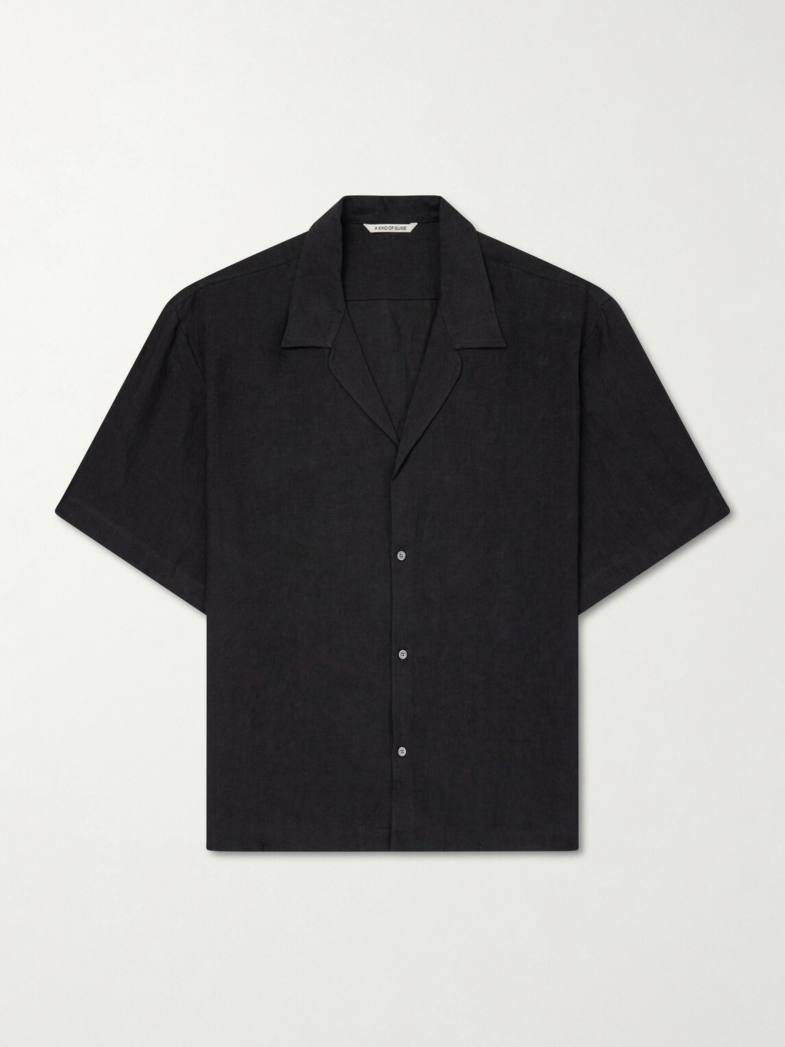 A Kind Of Guise - Samata Camp-Collar Linen Shirt - Black