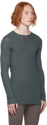 Rick Owens Blue Ribbed Sweater