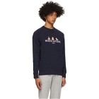 Maison Kitsune SSENSE Exclusive Navy 3 Yoga Foxes Sweatshirt