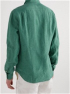Sease - Button-Down Collar Linen Shirt - Green