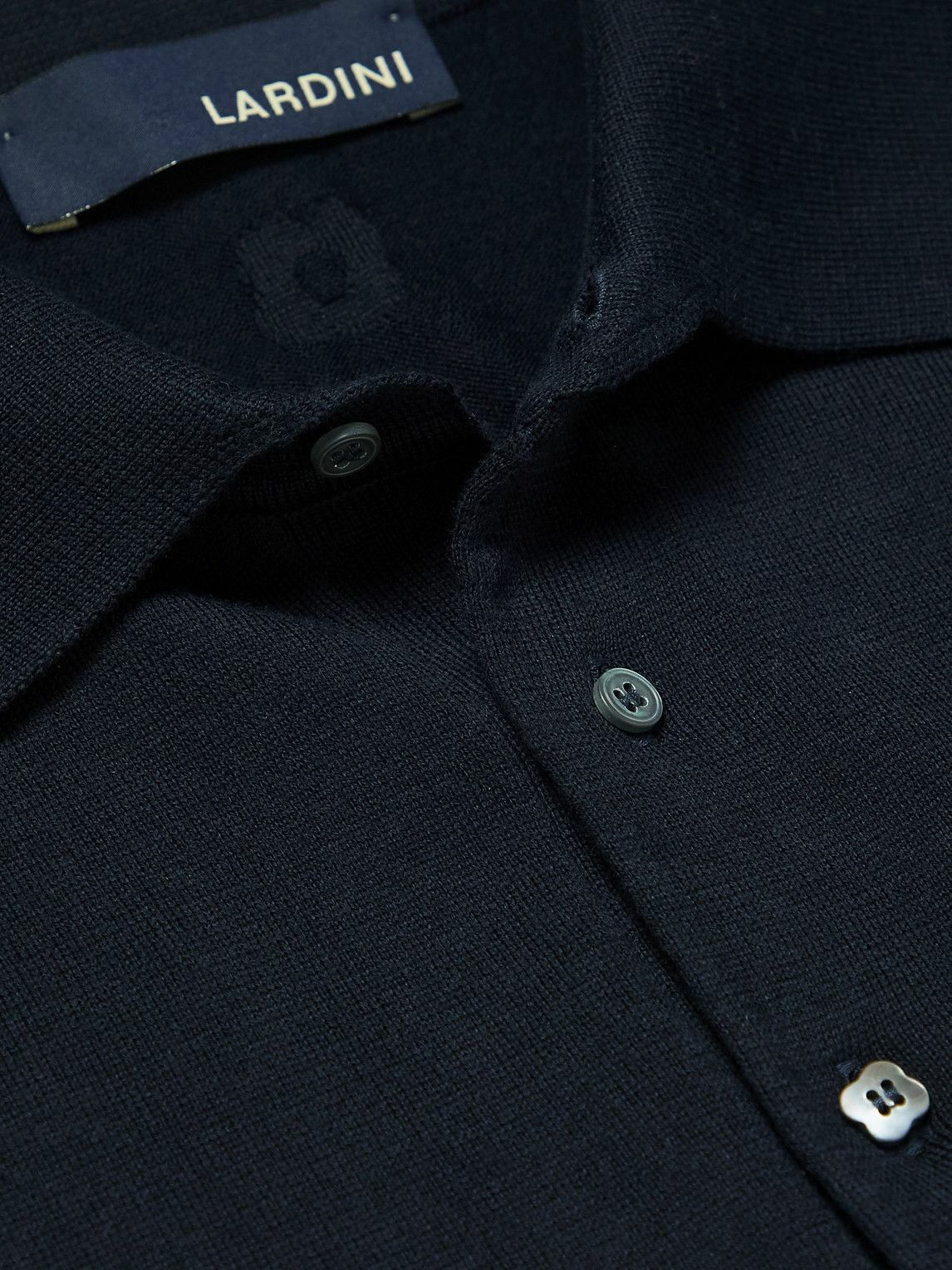 Lardini Men's Organic Cotton Polo Shirt Black