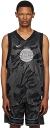Nike Jordan Black & Gray Embroidered Tank Top