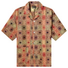 Needles Men's Jacquard Cabana Vacation Shirt in Rust/Navy/Green