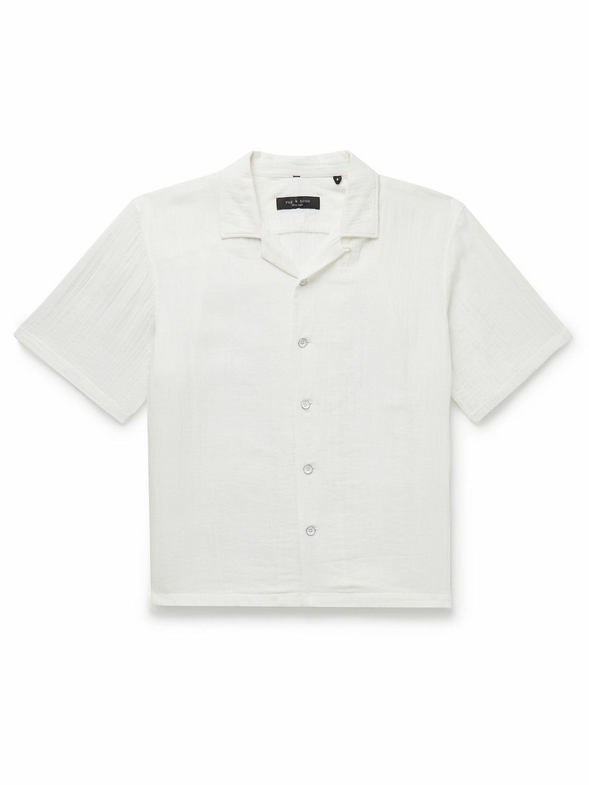 Rag & Bone - Avery Convertible-Collar Cotton-Gauze Shirt - White Rag ...