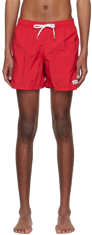 Photo: Bather Red Solid Swim Shorts