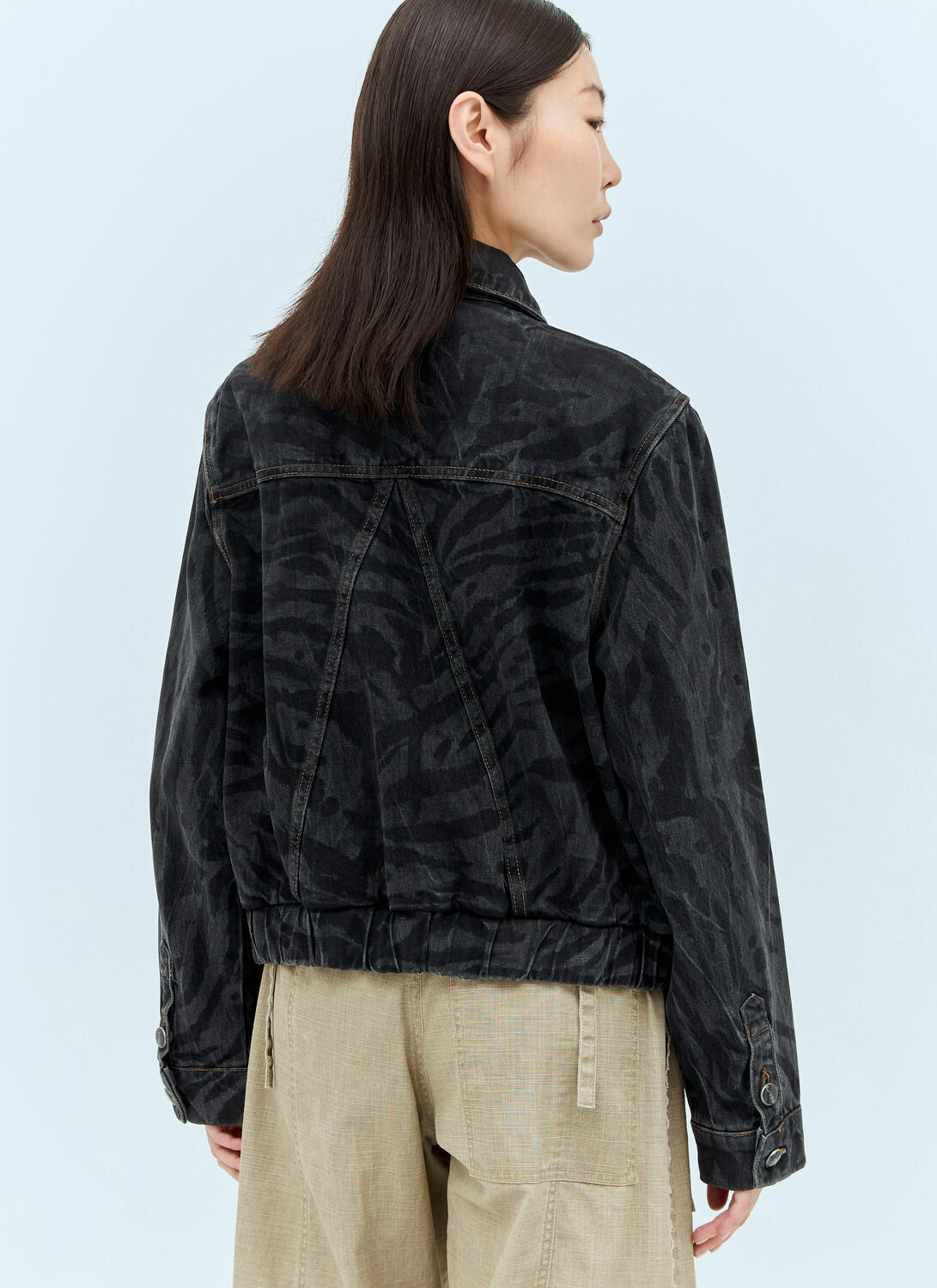 GANNI Lazer Denim Bomber Jacket