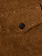 Drake's - A2 Suede Bomber Jacket - Brown