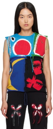 Charles Jeffrey LOVERBOY Multicolor Patch Cable Knit Vest