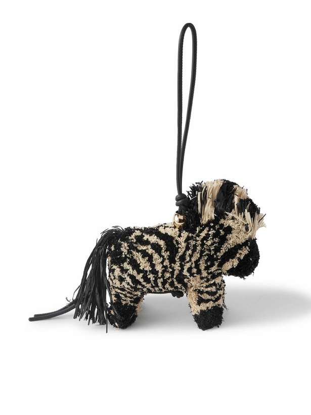 Photo: LOEWE - Paula's Ibiza Zebra Leather-Trimmed Raffia Charm