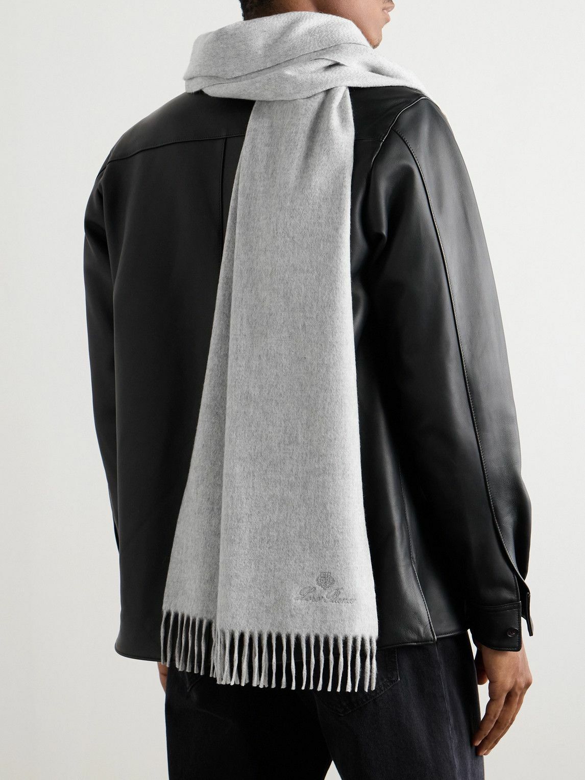 Loro Piana - Logo-Embroidered Fringed Cashmere Scarf