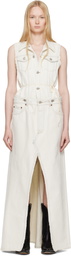 MM6 Maison Margiela Off-White Convertible Denim Maxi Dress