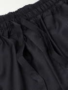 Saman Amel - Straight-Leg Wool DrawstringTrousers - Blue