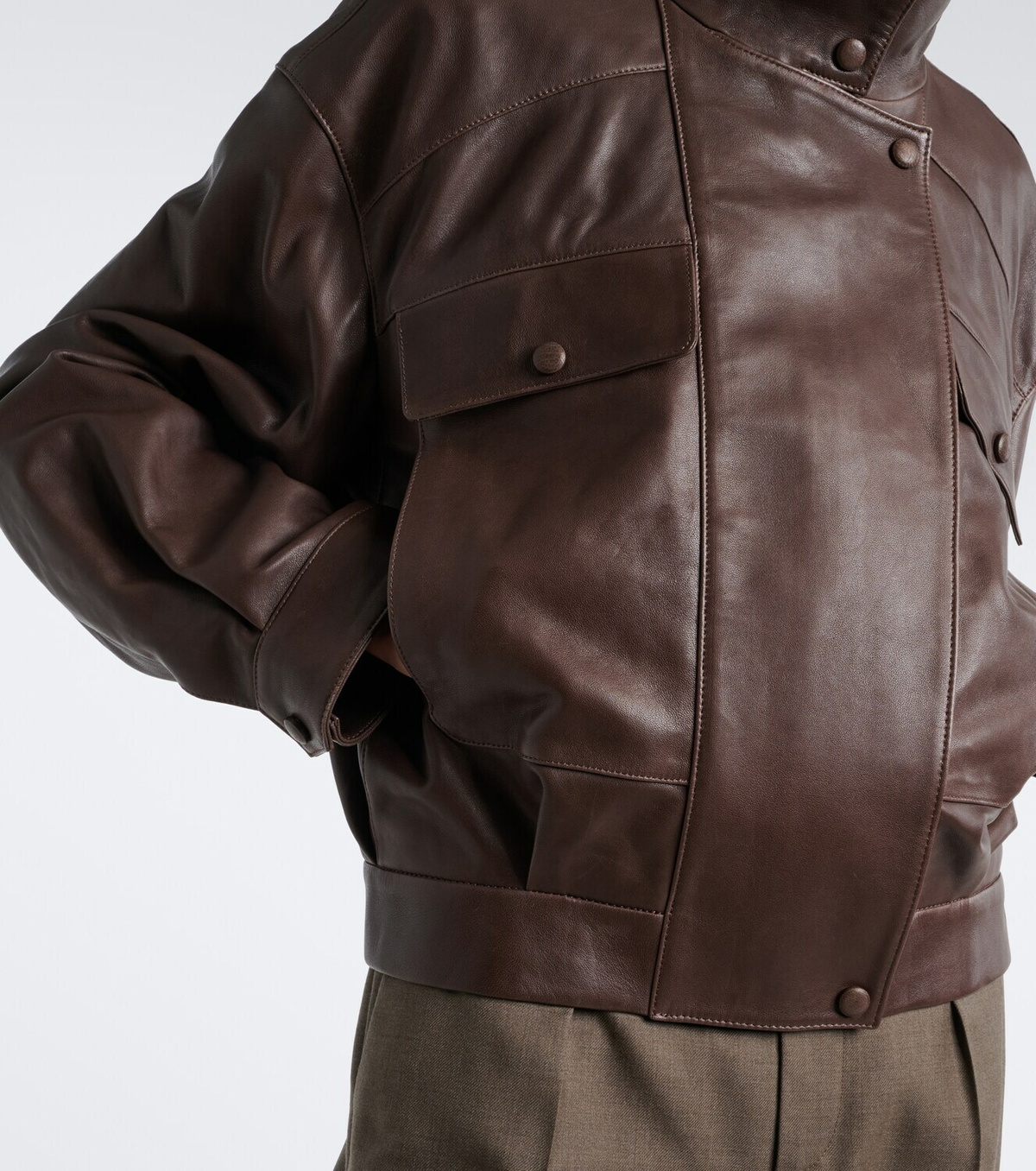 Nour Hammour Quincy leather blouson jacket