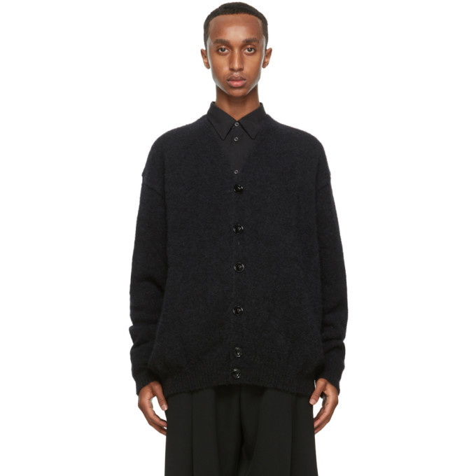 Lemaire Black Wool Hairy Oversized Cardigan Lemaire