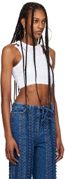 Jean Paul Gaultier White 'The Strapped Crop' Tank Top