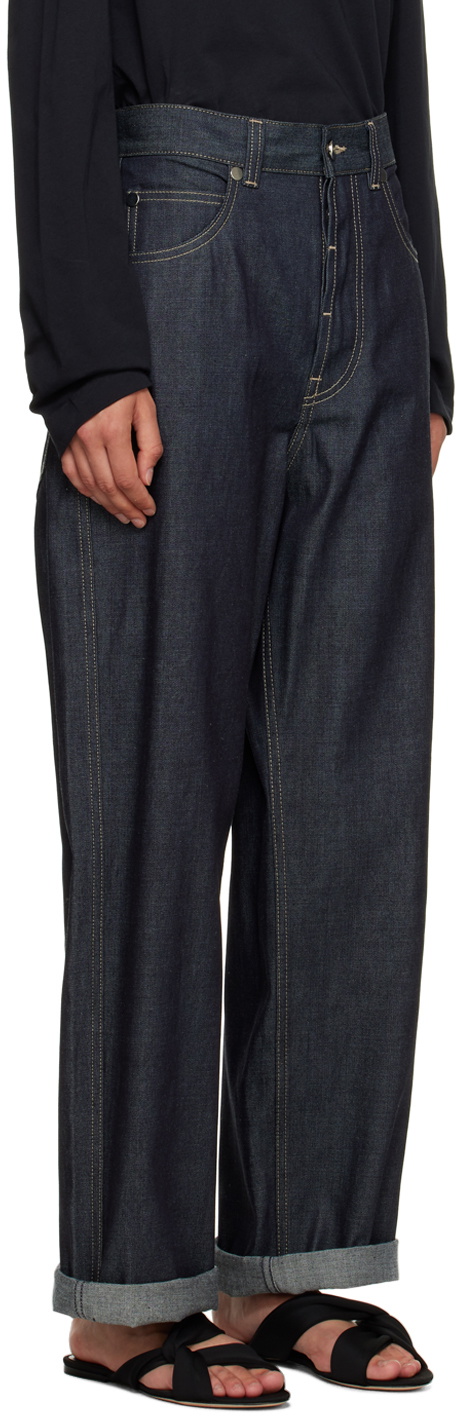 Sofie D'Hoore Navy Wide-Leg Denim Jeans