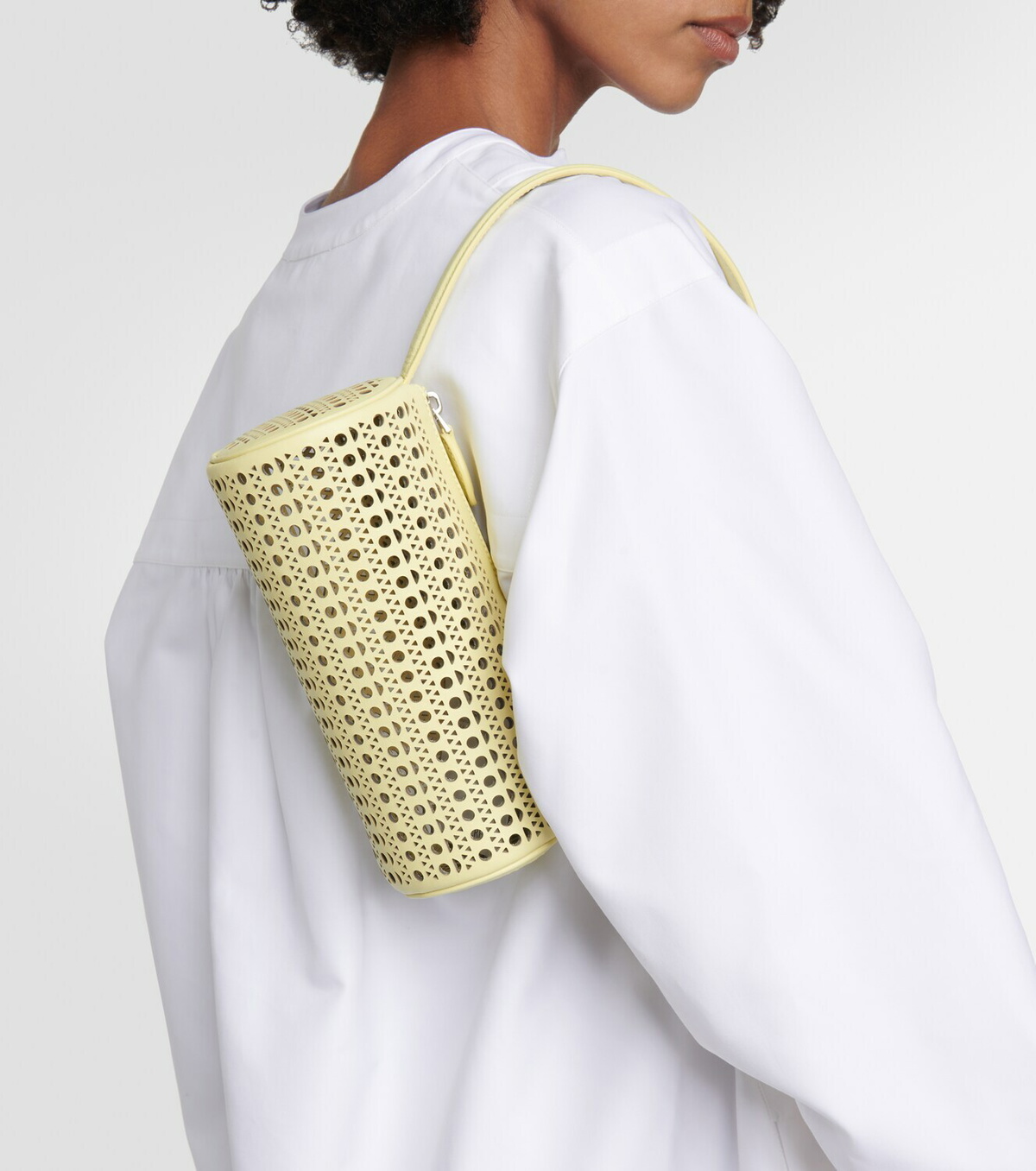 ALAIA アライア バッグ Tube perforated leather shoulder836831 Tube perforated leather shoulder bag in black - Alaia