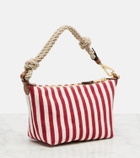 Miu Miu Striped leather-trimmed top-handle bag