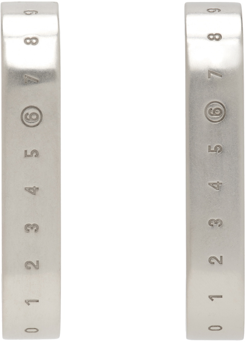 MM6 Maison Margiela Silver Numeric Minimal Signature Cuff