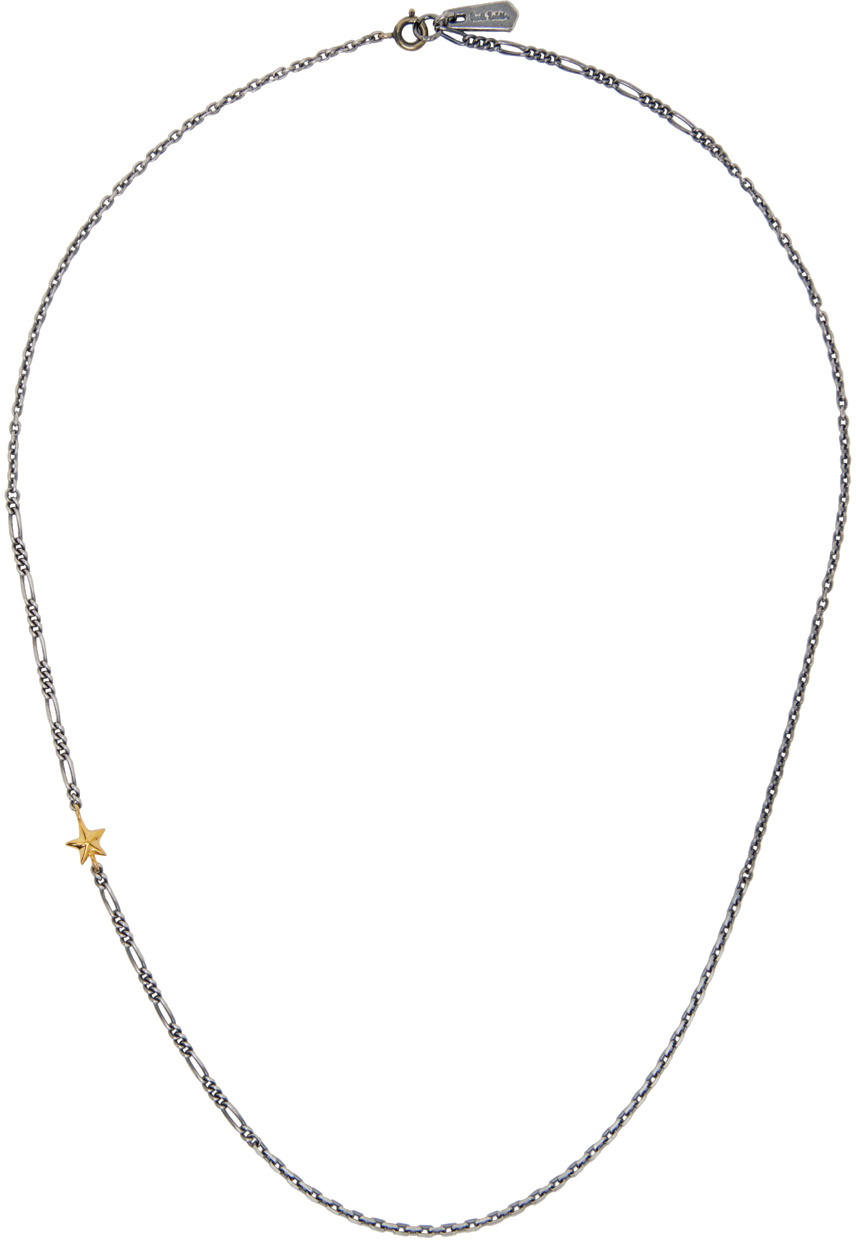 Paul Smith Gunmetal Gold Star Necklace