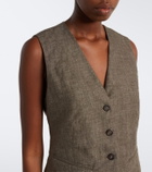 Brunello Cucinelli Scarf-detail linen vest
