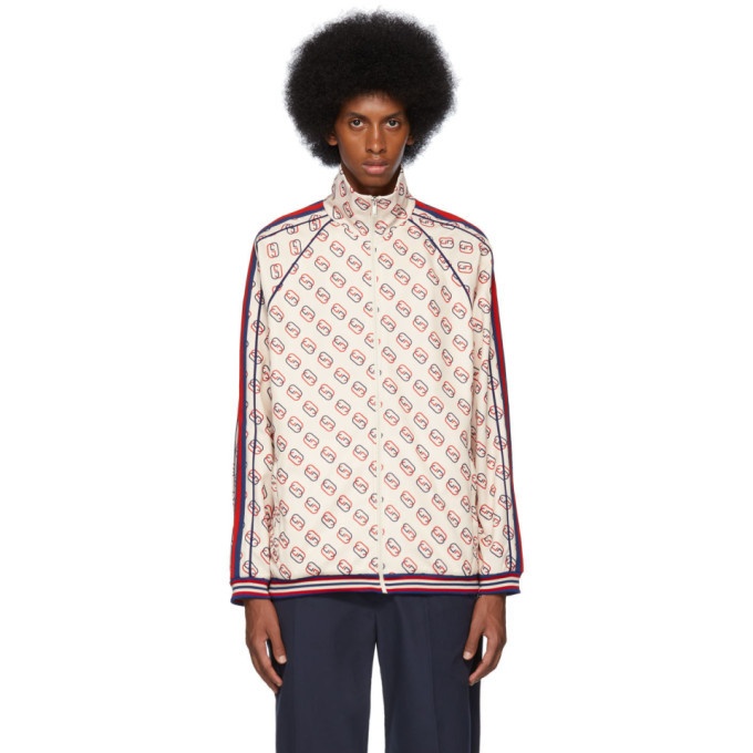 Photo: Gucci Off-White Interlocking G Print Zip-Up Sweater