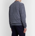 Beams Plus - Mélange Linen Cardigan - Blue