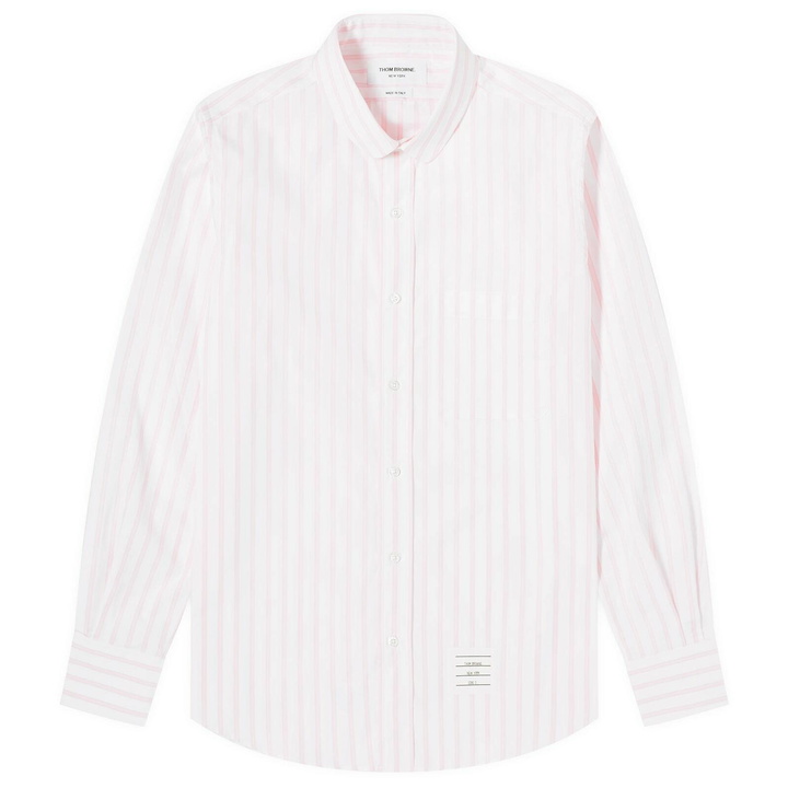 Photo: Thom Browne Men's Round Collar Stripe Oxford Shirt in Light Pink