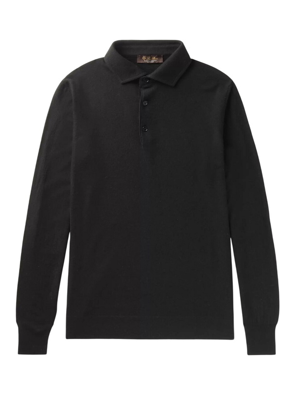 Photo: Loro Piana - Baby Cashmere Polo Shirt - Black