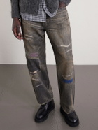 Neighborhood - Savage Distressed Wide-Leg Jeans - Black