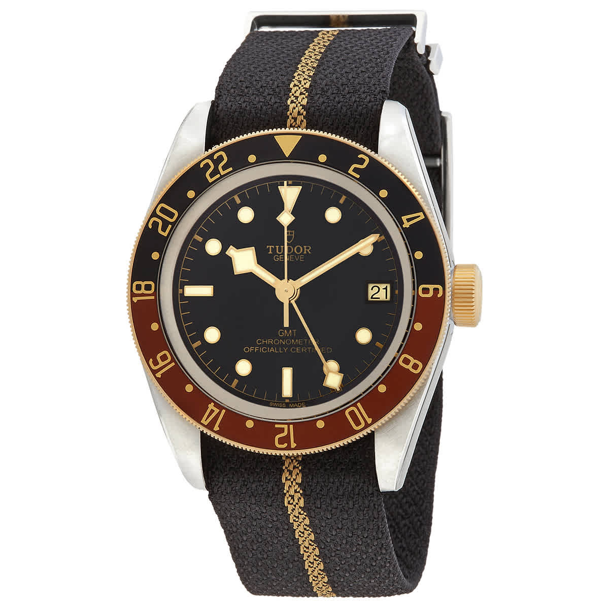 Tudor Black Bay Automatic Chronometer Black Dial Root Beer Bezel Mens Watch M79833MN-0004