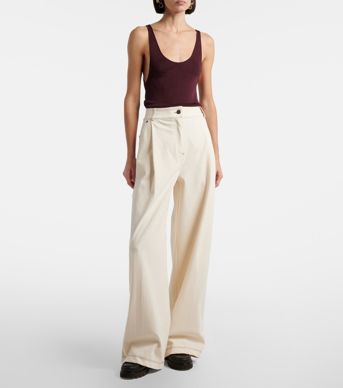 Max Mara Pleated wide-leg jeans