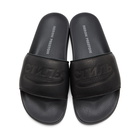 Heron Preston Black Logo Debossed Slides