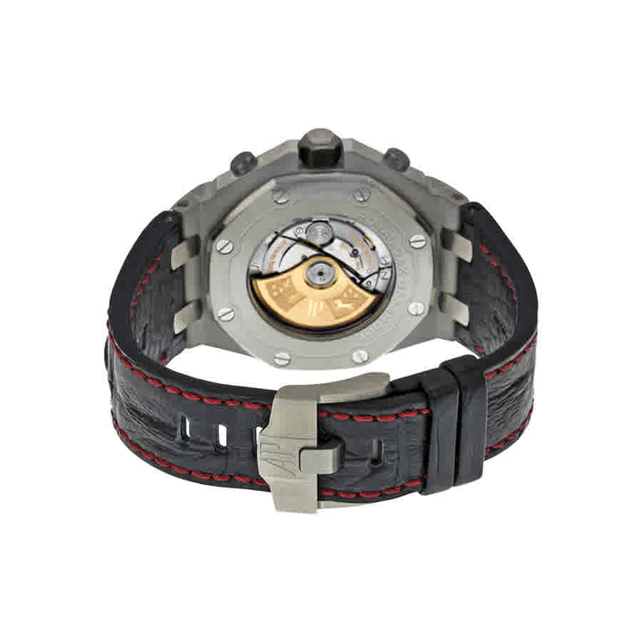 Audemars Royal Oak Offshore Black Dial Black Alligator Leather Mens Watch 26470STOOA101CR01