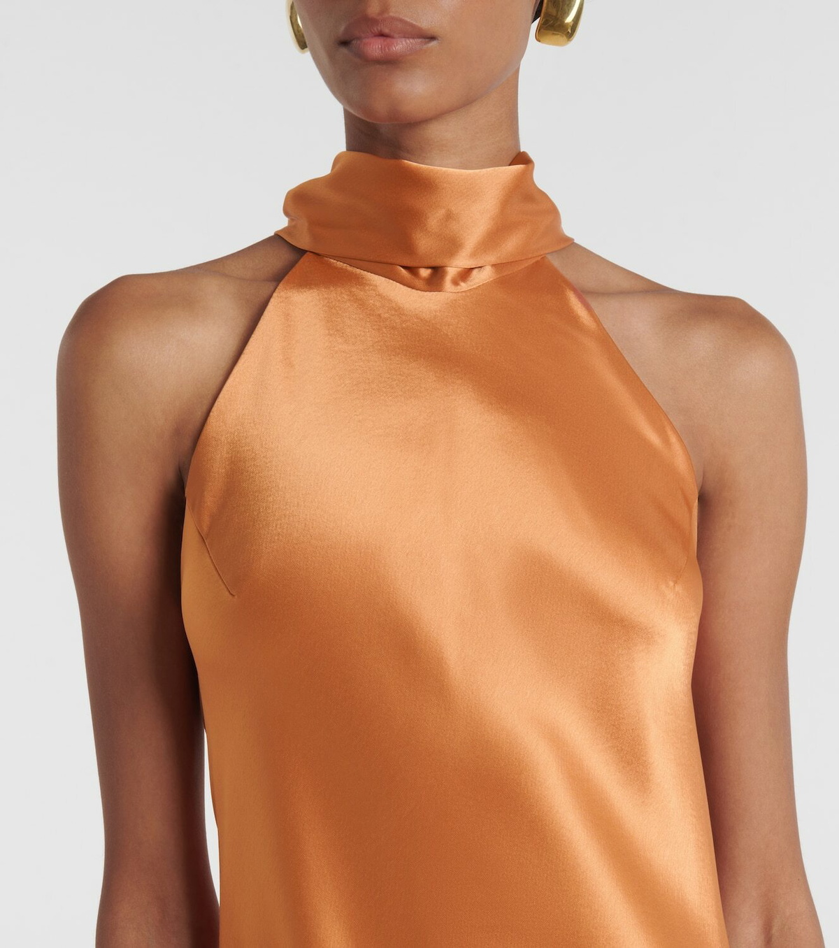 Galvan Sienna halterneck satin midi dress