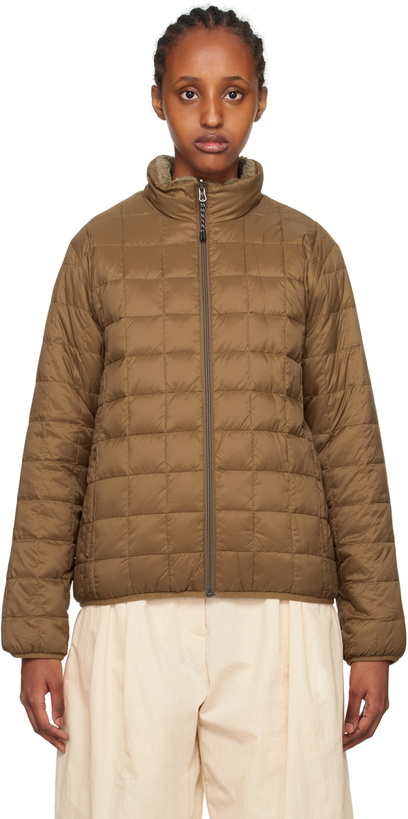 Photo: TAION Brown & Beige Quilted Reversible Down Jacket