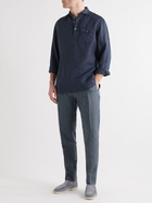 Lardini - Linen Half-Placket Shirt - Blue